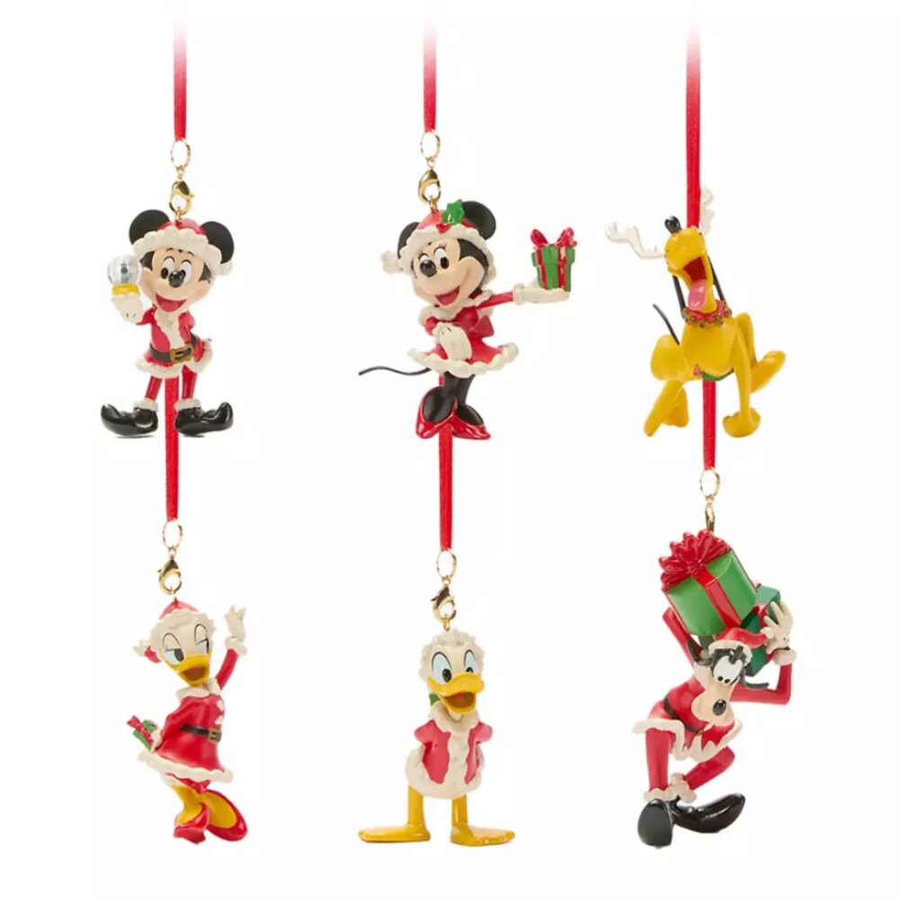Disney Santa Mickey Mouse and Friends Holiday Ornament Set